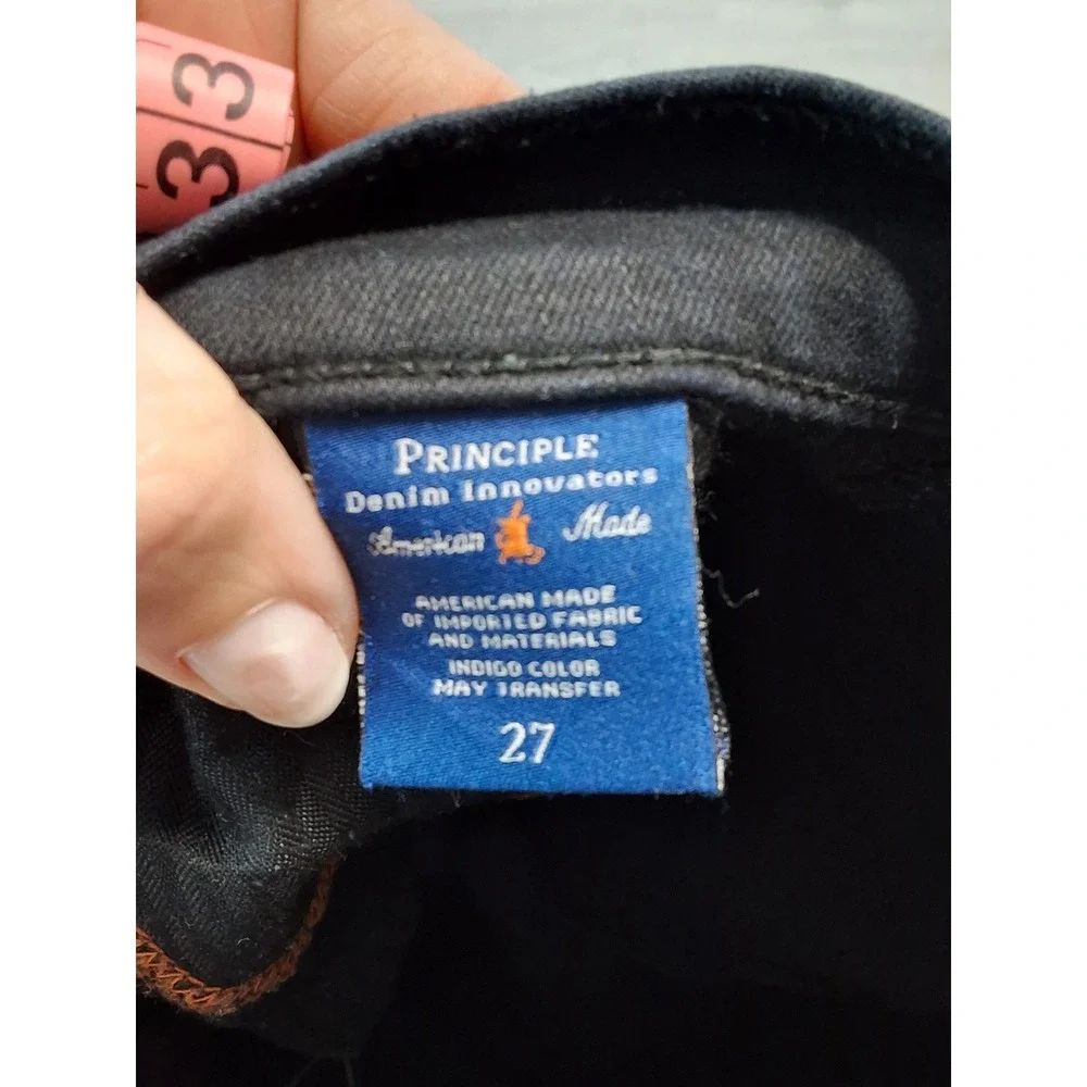 Principle Denim Innovators Gem Black Skinny Jeans‎ High Rise Raw Hem Size 27